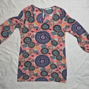 Colorful Patterned Long Sleeve Dress